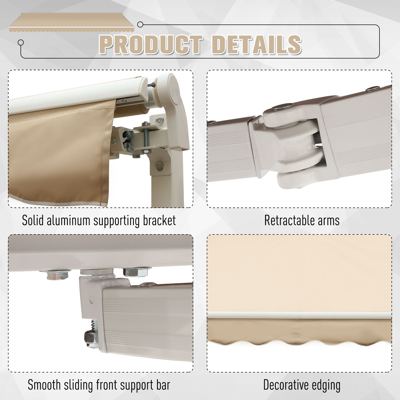 Patio Awning Canopy Retractable Deck Door Outdoor Sun Shade Shelter eBay